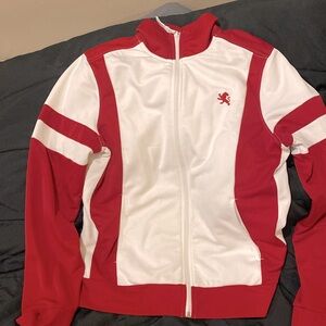 Small red and white express zippy jacket